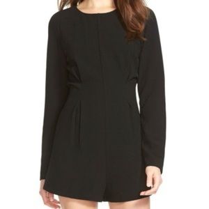 NWT Lucca Couture Long Sleeve Crepe Romper - Black